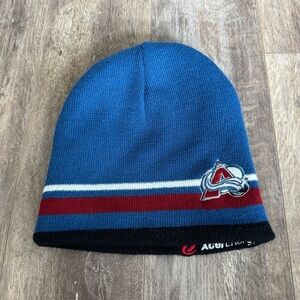 Reversible Colorado Avalanche Hockey Blue and Black Beanie